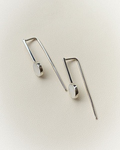 04-00-0059 Серьги белый перламутр круг прямоугольная дужка (Ag 925)-3