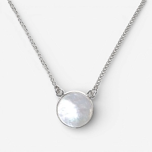 01-00-0688 Колье с круглым перламутром (12мм) (Ag 925)-1