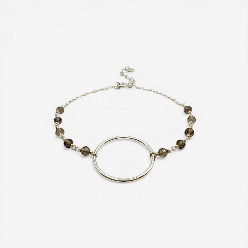 02-00-0763 Браслет бесконечность с лабродаритом (Ag 925)