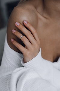 03-00-0159 Кольцо на фалангу с белым цирконом (гладкое) (Ag 925)-5