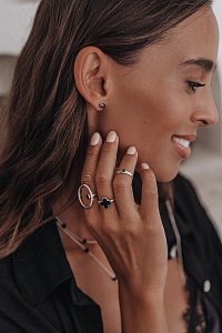 03-00-0047 Кольцо клевер с чёрным ониксом (Ag 925)-3