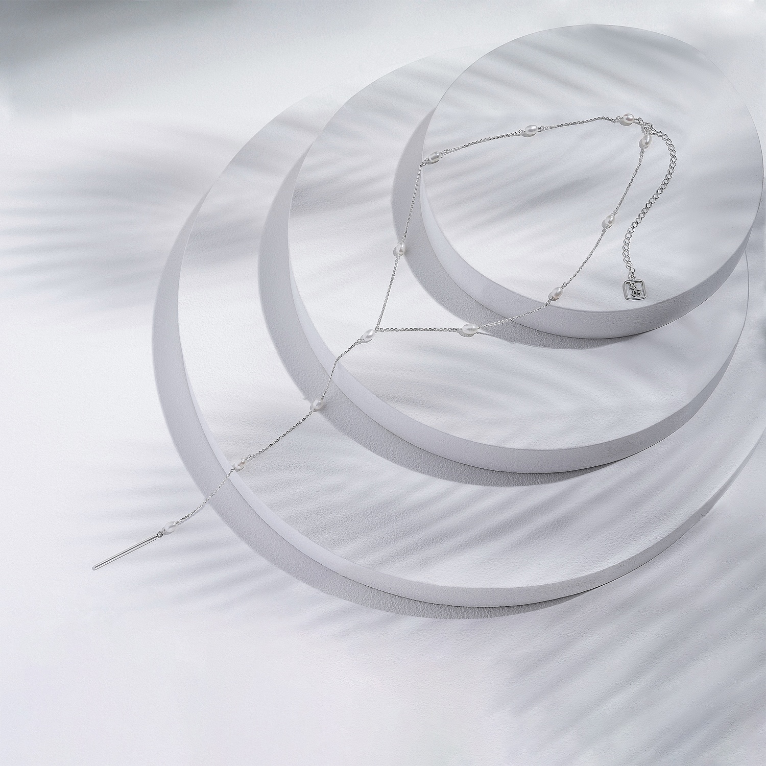 01-00-0071 Одинарный галстук с белым жемчугом (Ag 925)-2