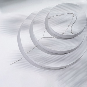 01-00-0071 Одинарный галстук с белым жемчугом (Ag 925)-2