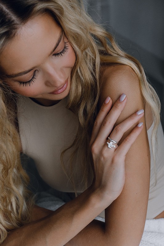 03-00-0569 Кольцо с подвеской "Freedom" (Ag 925)