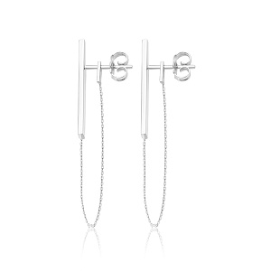 04-00-0038 Серьги подвески с вертикальной пластиной и цепочкой (Ag 925)-2