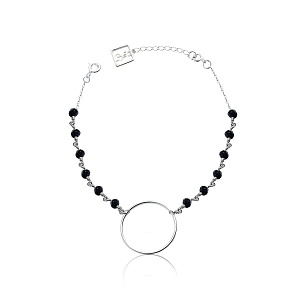 02-00-0013 Браслет бесконечность с чёрным ониксом (Ag 925)-1