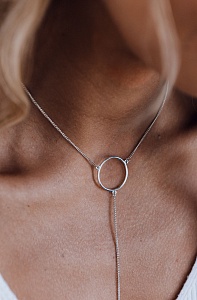 01-00-0018 Галстук геометрия с тонкой серебряной пластиной (Ag 925)-2