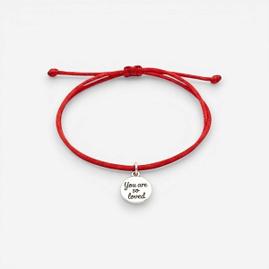 02-00-0700 Браслет IS на красной нитке (YouAreSoLoved) (Ag 925)-1