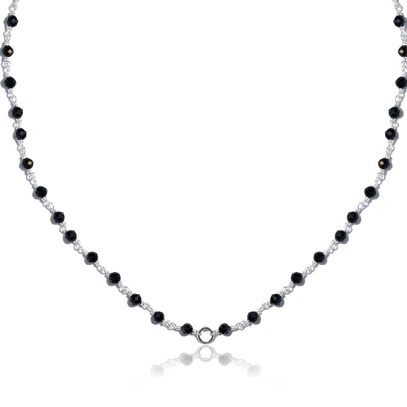 09-00-0003 Колье "Добавь смысл" с ониксом (Ag 925)