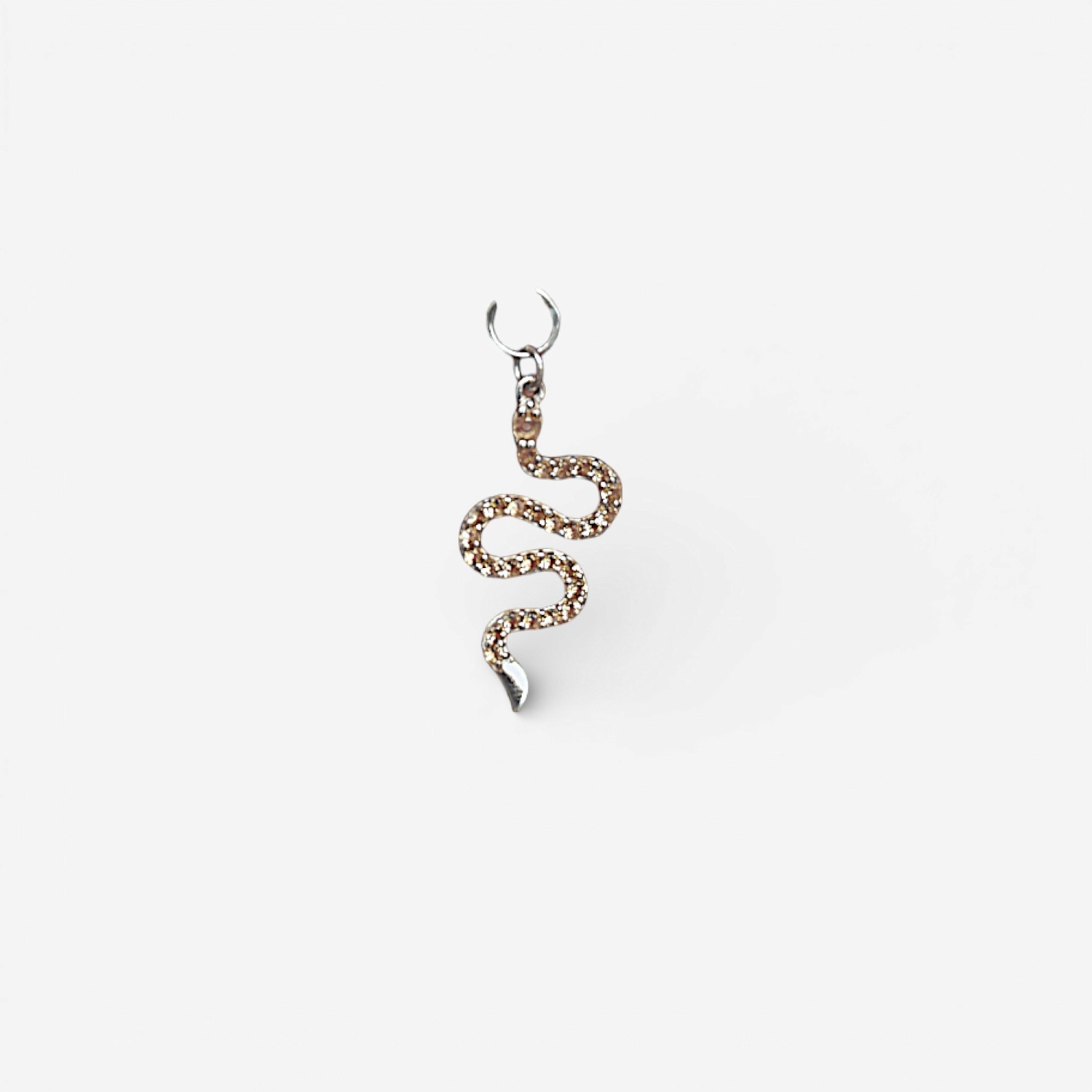 01-00-0478 Подвеска на серьгу Змея с цитрином (Ag 925)-1