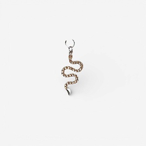 01-00-0478 Подвеска на серьгу Змея с цитрином (Ag 925)-1