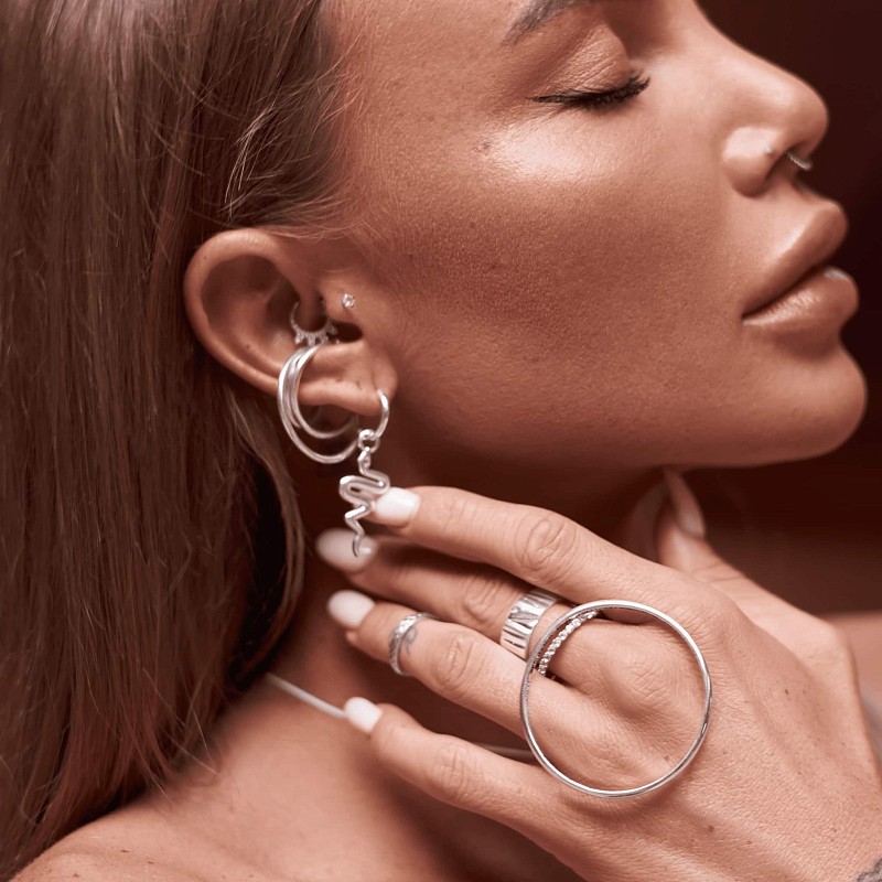 04-00-0274 Подвеска на серьгу Змея (Ag 925)