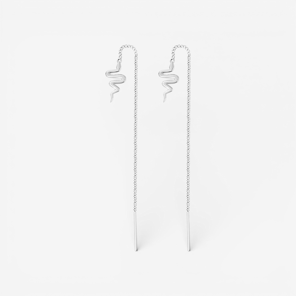 04-00-0332 Серьги-подвески Змея (Ag 925)