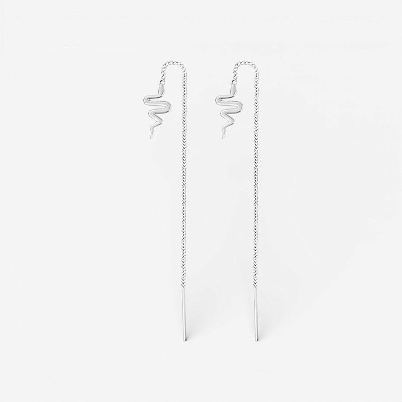 04-00-0332 Серьги-подвески Змея (Ag 925)