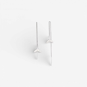 04-00-0288 Серьги-подвески Хвост кита (Ag 925)-1