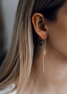 04-00-0332 Серьги-подвески Змея (Ag 925)-2