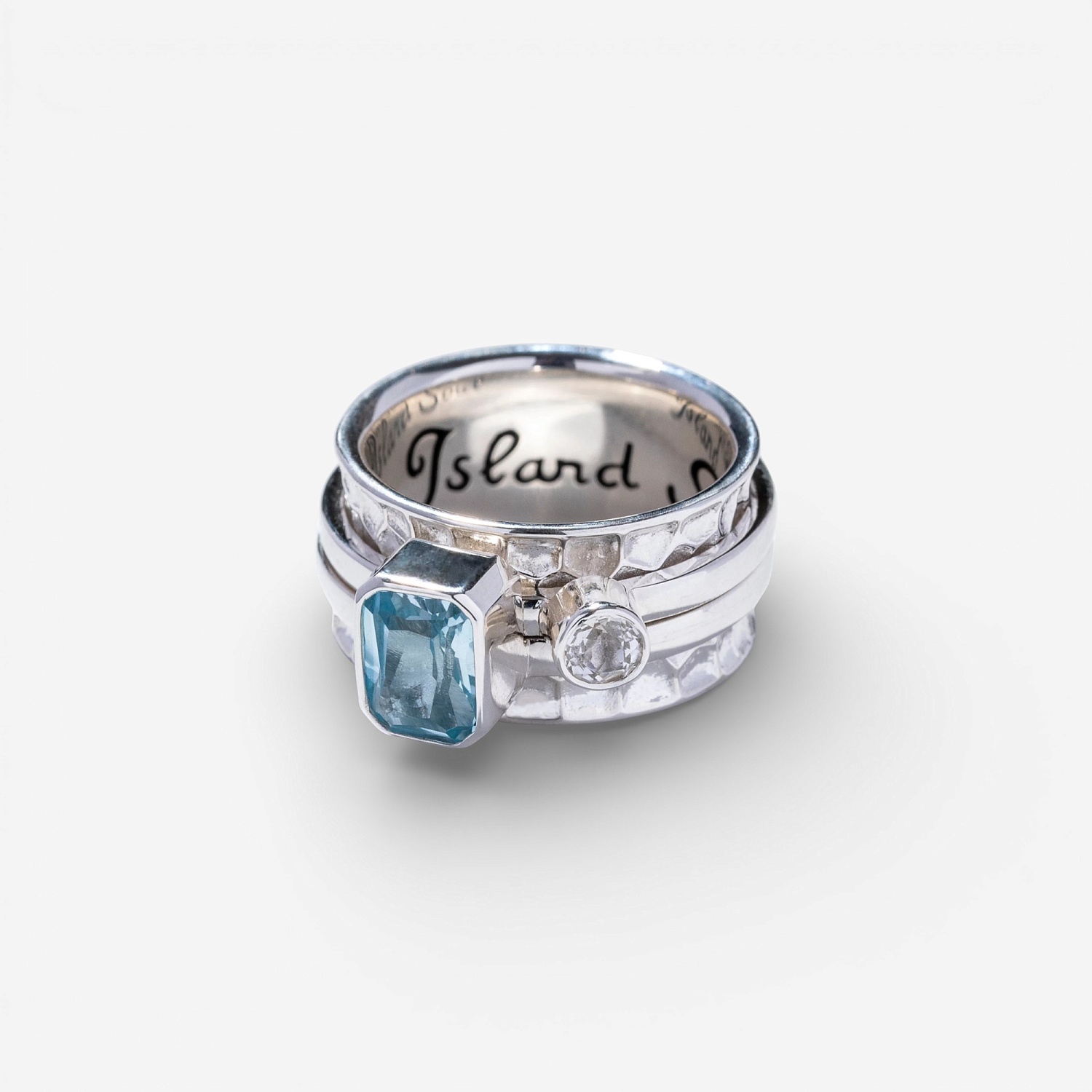 03-00-0317 Кольцо-механизм с прямоугольным голубым и круглым белым топазами (Ag 925)-1