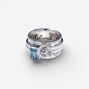 03-00-0317 Кольцо-механизм с прямоугольным голубым и круглым белым топазами (Ag 925)-1