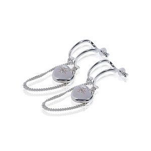 04-00-0416 Серьги с цепочкой "Зорко лишь сердце" (Ag 925)-1