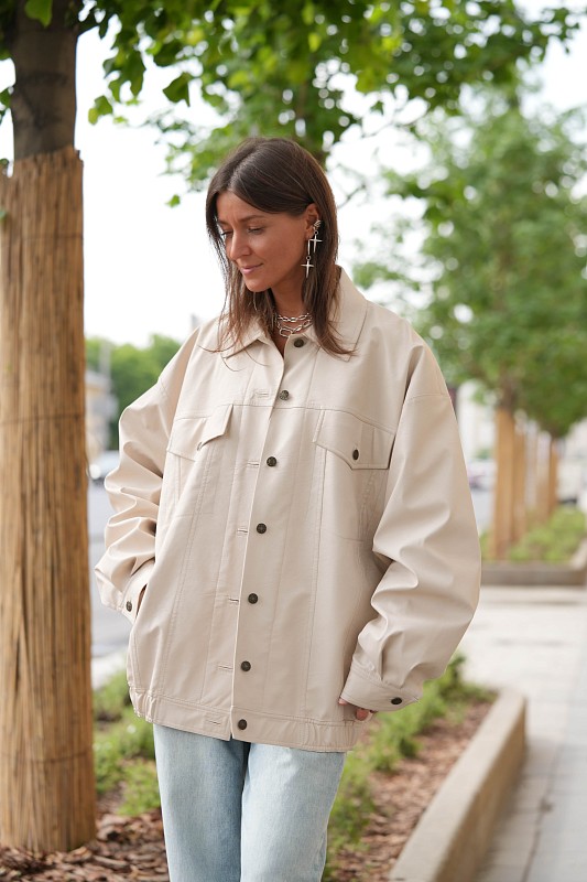 34-00-0037 Рубашка из эко кожи (беж)