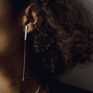 04-00-0038 Серьги подвески с вертикальной пластиной и цепочкой (Ag 925)-4