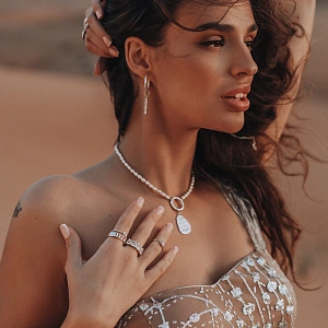 04-00-0499 Подвеска на серьгу Три циркона (Ag 925)-2