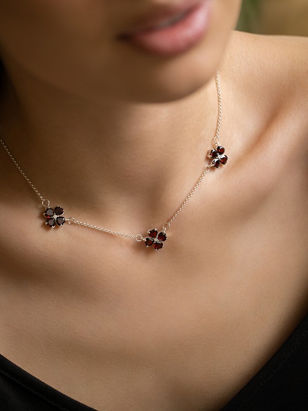 09-00-0063 Колье "Klever rouge" (Ag 925)