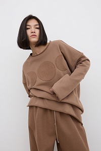 42-10-0070 Лонгслив "луны", Кофейный-1