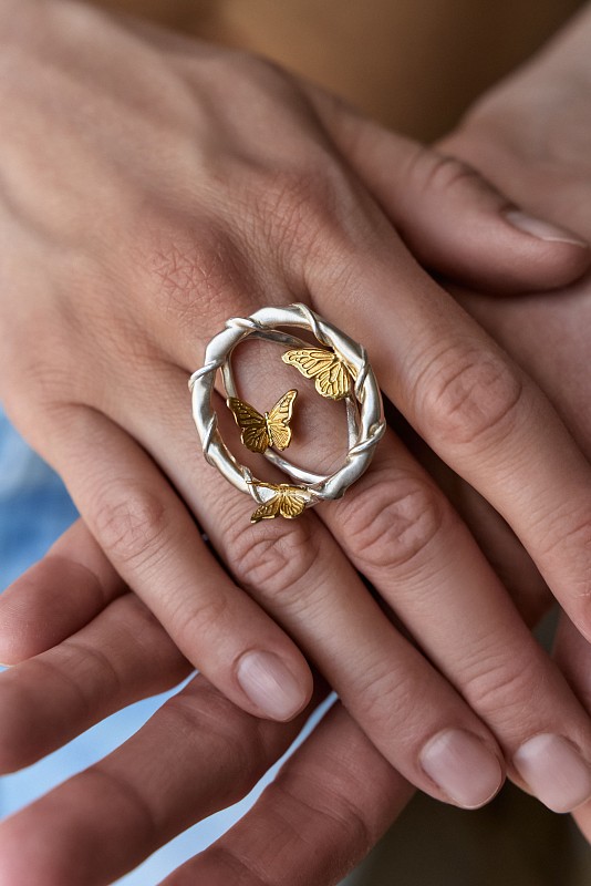 03-00-0646 Кольцо-сфера "Весна" (Ag 925)