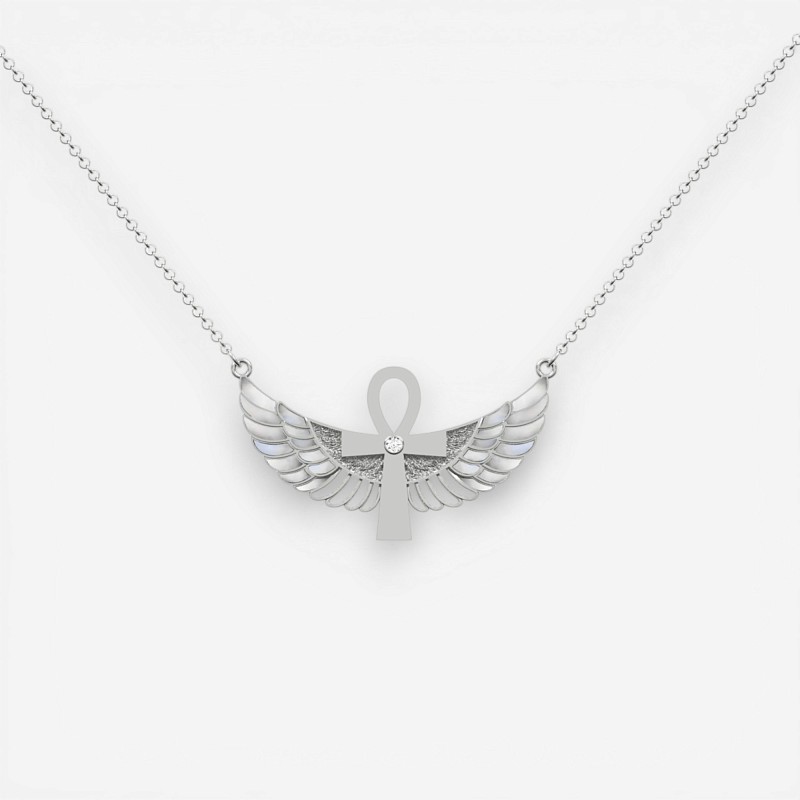 09-00-0012 Колье "Анкх" с эмалью (Ag 925)