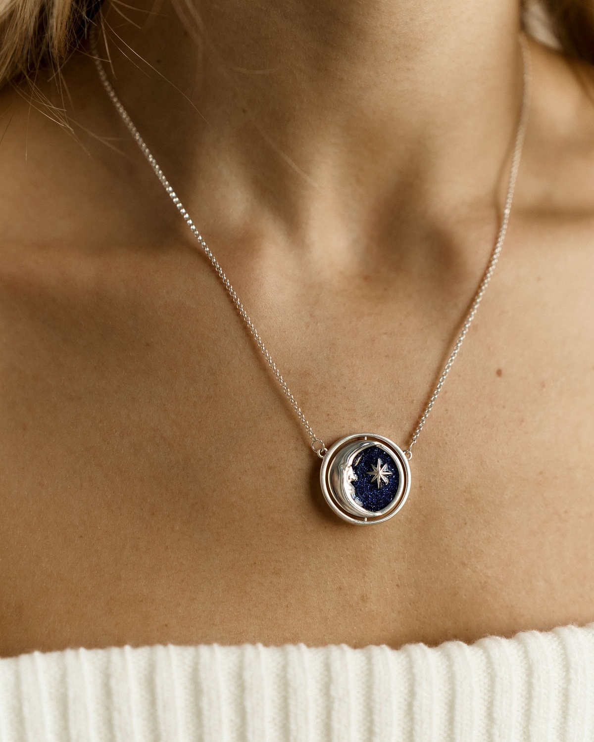 09-00-0025 Колье двустороннее "Sun and Moon" (Ag 925)-3