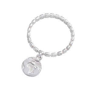 03-00-0078 Кольцо простое с подвеской  "Глобус" (Ag 925)-1