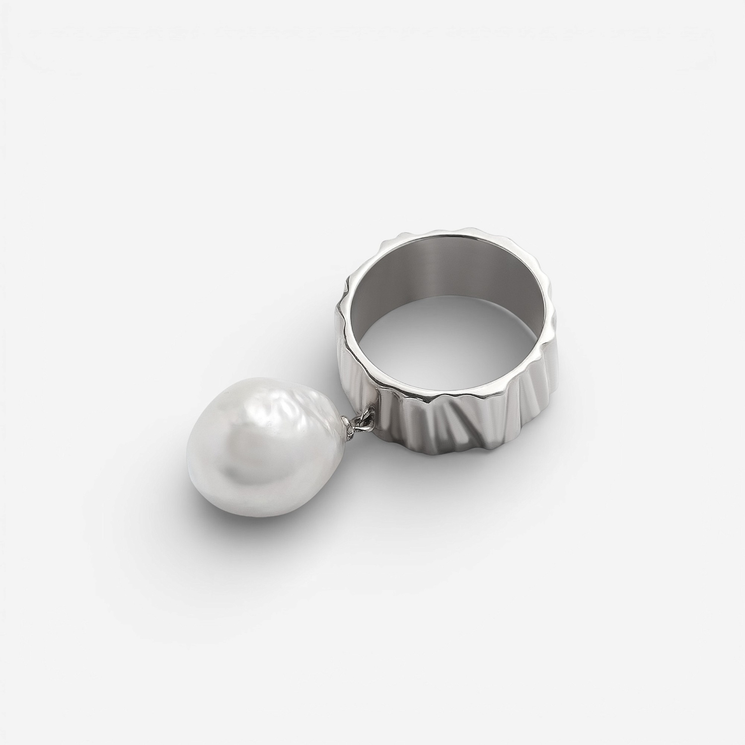 03-00-0083 Кольцо с подвесной барочной жемчужиной (Ag 925)-1