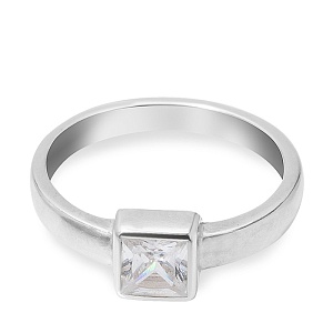 03-00-0174 Кольцо на фалангу с квадратным белым цирконом (гладкое) (Ag 925)-2