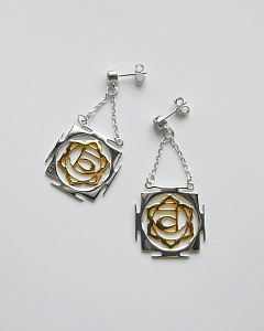 04-00-0765 Гвоздики с чакрой "Свадхистана" (Ag 925)-2