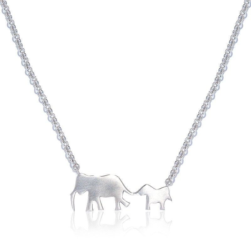 09-00-0041 Колье материнство с одним слоником, матовое (Ag 925)