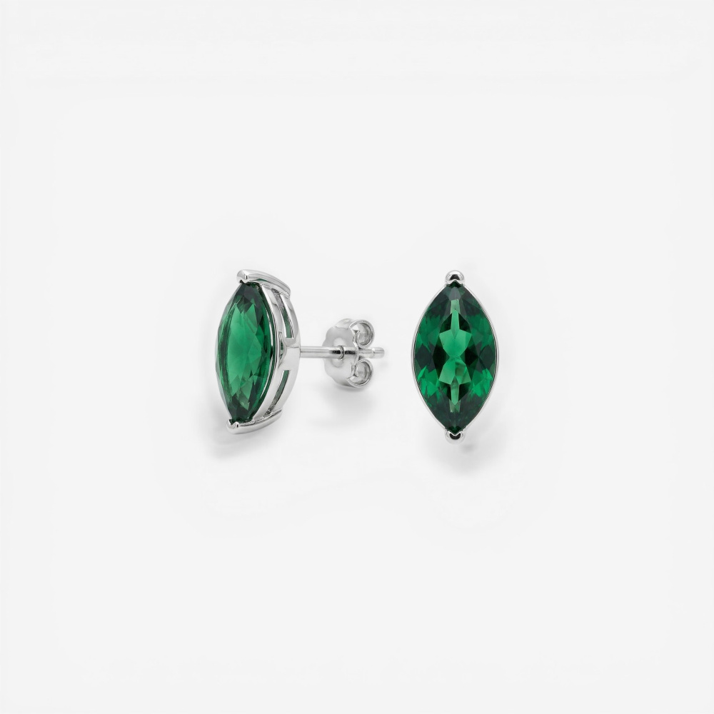 04-00-0811 Гвоздики "Voice" green (Ag 925)