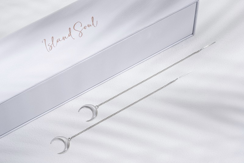 04-00-0330 Серьги-подвески с Луной (Ag 925)