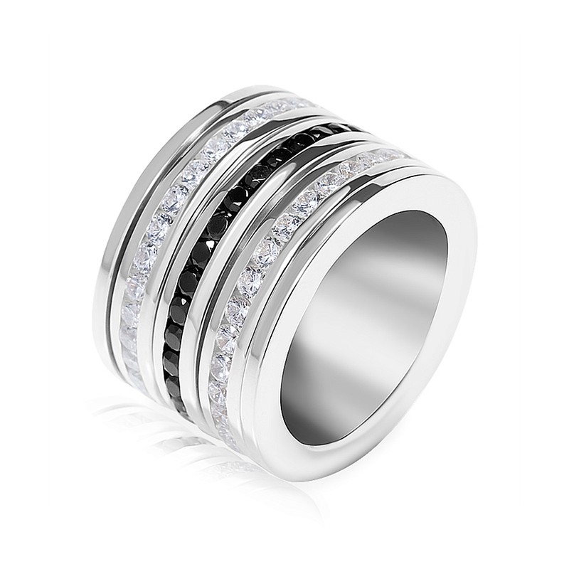 03-00-0393 Кольцо-механизм три дорожки цирконов (Ag 925)