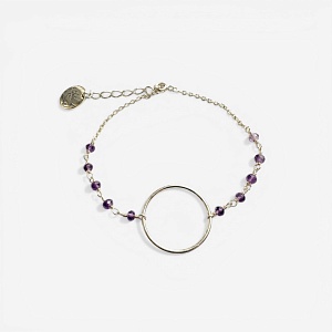 02-00-0762 Браслет бесконечность с аметистом (Ag 925)-1