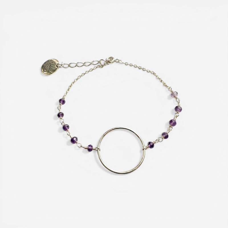 02-00-0762 Браслет бесконечность с аметистом (Ag 925)