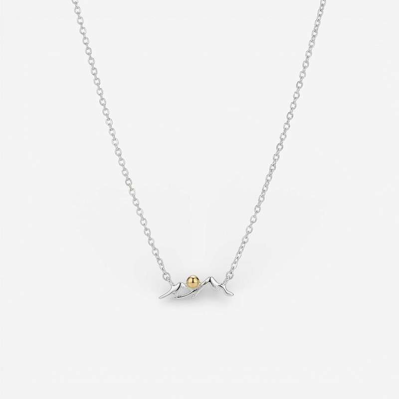 01-00-0735 Колье "Горы" с позолотой (Ag 925)