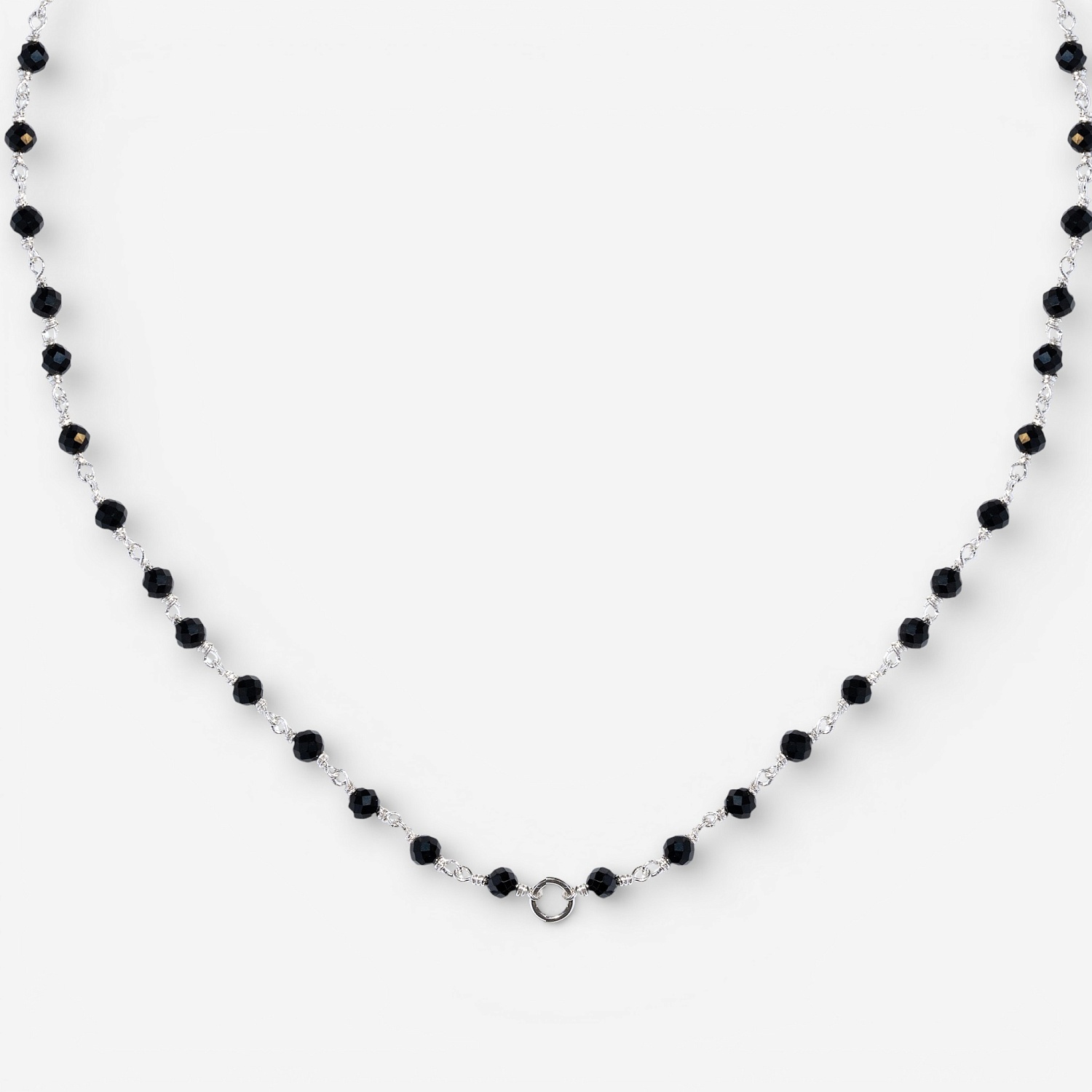 09-00-0003 Колье "Добавь смысл" с ониксом (Ag 925)-1