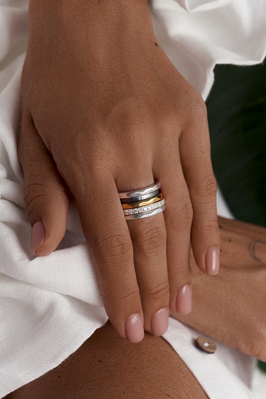 03-00-0588 Кольцо-механизм женское с аффирмацией (Ag 925)