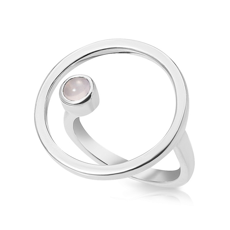 03-00-0291 Кольцо Сфера с розовым кварцем (Ag 925)