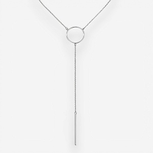 01-00-0018 Галстук геометрия с тонкой серебряной пластиной (Ag 925)-1