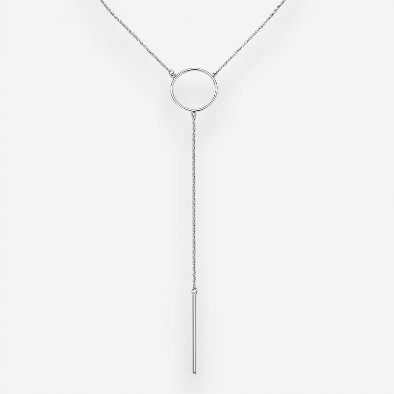 01-00-0018 Галстук геометрия с тонкой серебряной пластиной (Ag 925)