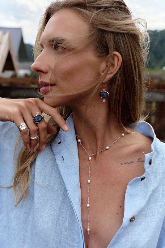 04-00-0780 Серьги "Eye of Labra" (Ag 925)