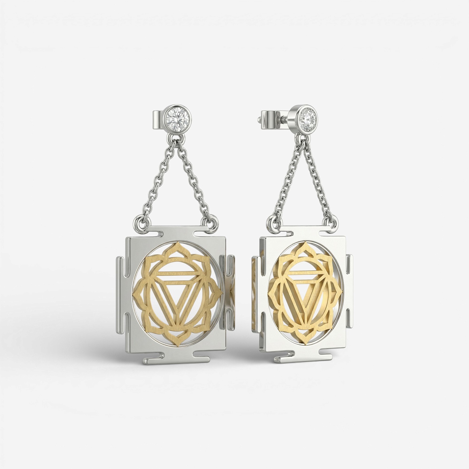 04-00-0766 Гвоздики с чакрой "Манипура" (Ag 925)-1