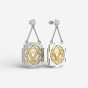 04-00-0766 Гвоздики с чакрой "Манипура" (Ag 925)-1